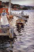 Anders Zorn Vagskvalp(Lappings of the waves) Spain oil painting artist